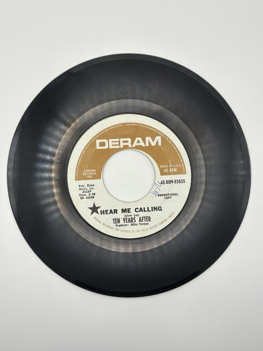 Ten Years After Hear Me Calling Im Going Home Deram 45-DEM-85035 Promo 45